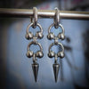 Y2K Spike Rivet Ball Huggie Hoop Earrings for Women Stainless Steel Emo Punk Pointed Drop Earrings Gothic Grunge Earrings - Image 2