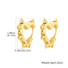 Creative Gothic Punk Rivet Heart Hoop Earrings, Stainless Steel Geometric Piercing Earrings, Unique Cool Jewelry for Party - Image 7
