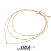 Miia Gold Plated Stainless Steel Three-layer Necklace with a Round White Cubic Zirconia Pendant, 35/40/45+5cm - Image 1