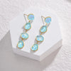 316L Stainless Steel Blue Stone Drop Dangle Earrings for Women Pvd Plated Jewelry - Image 6