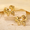 Shell Water Drop Golden Imitaiton Pearl Women Stud Earrings Stainless Steel Heart Female Earring Elegant Jewelry Gifts - Image 5
