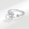 Sunflower Crystal Relief Spinning Fidget Ring For Girls Rotate Freely Metal Copper Knuckle Ring Women'S Jewelry Gifts - Image 5