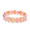 Love Beaded Bangle For Women Handmade Colorful Rainbow Peach Elastic Bracelets - Image 3