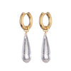 Long Waterdrop Pendant Hoop Earrings For Women Round Stainless Steel Gold Color Ear Buckel Dangle Female Jewelry - Image 9