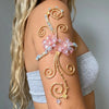 Hollow Out Iris Flower Bracelet Vintage Floral Arm Cuff Cuff Armlet Gold Jewelry Arm Accessories - Image 3