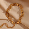 E B Belle Official Store Oval Flower Handmade Chain Bracelet Gold Plated Women's Hand Bracelets 316L Stainless Steel Jewelry - Image 3