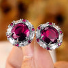 White/Blue/Purple/Green/Red Cubic Zirconia Stud Earrings for Women Newly Designed Ear Accessories Wedding Jewelry - Image 5