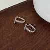 Silver Color Zircon Bend T Letter Hoop Earrings for Women Summer Minimalist Jewelry - Image 6