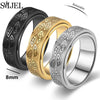 Vintage Carved Eyes Stainless Steel Rings 8mm Fidget Spinner Ring Punk Finger Jewelry Rotatable Ring Gifts - Image 1