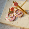 Multi-Color Polymer Clay Round Disc Earrings with Metal Chip Rings Dangle Dots for Women Daily Party Accessor - Image 2