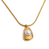 Tiger Stone Imitation Pearls Geometric Pendant Necklace Earrings Set for Women Jewelry - Image 8