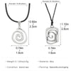 Spiral Pendant Necklace with Leather Cord in Round or Square Shapes - Image 6