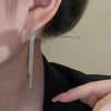 Classic Long Tassels Shiny Silver Color Drop Dangle Earrings for Women Wedding Bride Korea Earring Jewelry Gifts - Image 4