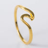 Women Stainless Steel Wave Ring Minimalist Statement Daily Beach Party Finger Jewelry - Image 8