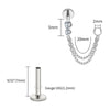 Titanium Double Piercing Chain Earring 16G CZ Dangle Cartilage Helix Conch Drop Chain Connector Jewelry - Image 11