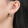 French Petal Inlaid Zircon Earrings and Ring Set, Copper-Plated Two-Tone Gold Jewelry, Versatile for Commuting - Image 6