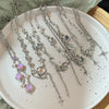 Korean Crystal Opal Moonstone Necklaces for Women Layered Zircon Star Choker Collar Y2K Aesthetic Egirl Necklace Jewelry - Image 1