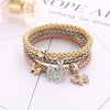 3Pcs Heart Bracelet Set For Women Crystal Owl Lock Key Music Sign Butterfly Elephant Charm Bangle Party Jewelry Gift - Image 5