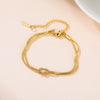 Love Knot Double Snake Chain Bracelet in Stainless Steel - Image 20