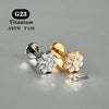 1PC Titanium Zircon Flat Back Earring Flower Ear Studs Lobe Helix Tragus Cartilage Piercing Jewelry 16G - Image 16