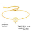 Lotus Pendant Bracelet Shiny Rhinestone Inlaid Double Hole Charm Bracelet Stainless Steel Wrist Jewelry Gift - Image 10