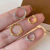 Silver Hoops Earrings for Women Simple Irregular Versatile Round Circle Earrings Prevent Allergy Jewelry Party Gift - Image 6