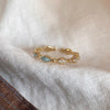 Silver Open Finger Ring Golden Enamel Donut Dazzling Geometric Punk For Women Jewelry Gift - Image 16