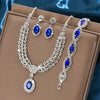 Elegant Bridal Jewelry Set Necklace Earrings with Sparkling Rhinestones for Weddings Parties - Image 5