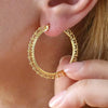 Flower Geometry Earrings for Women Gold Color Party Hoop Earrings Jewelry - Image 1
