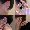 Zircon Butterfly Ear Clips Sparkling Rhinestone Ear Cuff Clips Earrings Without Piercing For Women Wedding Jewelry Gifts - Image 1