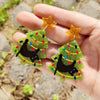 Kuguys Christmas Women's Earrings Winter Holiday Gifts Lovely Cartoon Cat Tree Acrylic Year Jewelry Accessories - Image 6