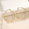 Vintage Golden Plated Hand Carved Hollow Hoop Earrings for Women Classic Daily Banquet Jewelry Accessories Crafts Gifts - Image 6