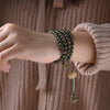 108 Green Sandalwood Wooden Beads Bracelets 6 8mm Women Men Elastic Beaded Long Necklace Buddhist Prayer Yoga Jewelry Gift - Image 3