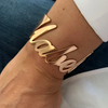 Personalized Name Women's Bangle Stainless Steel Gold Silver Bracelet Personalized Charm Bracelet Valentine's Day Jewelry Gift - Image 1