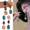 Asymmetric Colorful Gem Earrings Retro Temperament Women Decoration Antique Contrast Design Sense Earring Party Jewelry Gifts - Image 1