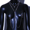 Stonefans Metal Heart Nipple Chain Jewelry with Neck Non Piercing Rhinestone Body Chain Necklace For Women Sexy Festival Outfit