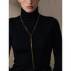 80+5cm Stainless Steel Adjustable Sweater Chain Smooth Necklace for Women Minimalist Collar Pvd Jewelry - Image 2