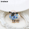 Chinese Zodiac Sheep Brooch Blue and White Porcelain Rhinestone Enamel Ram Lapel Pin Animal Jewelry Gift for Women Collector - Image 7
