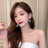 Letter D Asymmetric Long Tassel Zircon Earrings For Women Korean Sparkling Earrings Jewelry Party Gifts - Image 5
