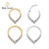 Teardrop Cubic Zirconia Hinged Septum Hoop with 16G Gauge - Image 1