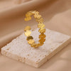 Floral Cuff Bracelet in Stainless Steel with Gold-Tone Finish - Image 40