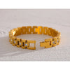 18cm Stainless Steel Imitation Pearls Pvd Gold Plated Thick Cuban Chain Charm Bangle Bracelet Jewelry Wome - Image 3