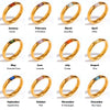 Gold Plated Shiny 12 Colors Birthstone Ring Stainless Steel Gold Plated Zircon Rings Zodiac ConstellationFor Women - Image 5