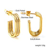 Punk Golden Plated Stainless Steel Reticulate Rhombus Hoops Earrings For Women Anti-Allergic Temperament Jewelry - Image 37