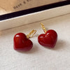 Red Heart Ear Buckle Hoop Earrings for Women Delicate Drip Glaze Peach Heart Design Earring Daily Party Jewelry Gifts - Image 5