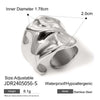 Personality Irregular Hammered Texture Wide Opening Ring Stainless Steel Charm Party Jewerly Women - Image 7