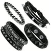 4 Pcs Punk Rock Leather Studded Bracelets For Men Women 80s Gothic Spike Cuff Bracelet Set Accessories For Rocker Outfits - Image 3