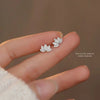 Lotus Flower Stud Earrings with Petal Details - Image 2