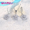 Silver Color Pendant Necklace Earrings Romantic Ethnic Style Windmill Shape Colorful/White Crystal Stone For Girl - Image 6