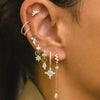 6pcs Pendant Earring Set Star Flower Butterfly and Simple Hoop Earrings Jewelry Gold Plated Accessory - Image 2
